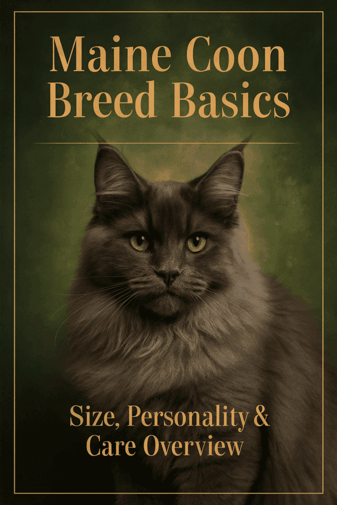 Blue Maine Coon with a green background