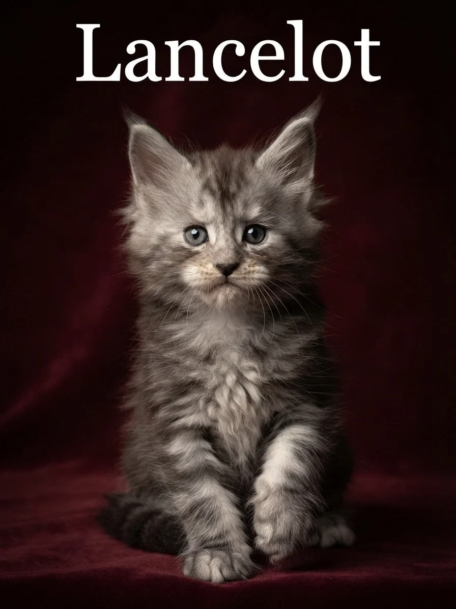 Black smoke Maine Coon male with very sweet face